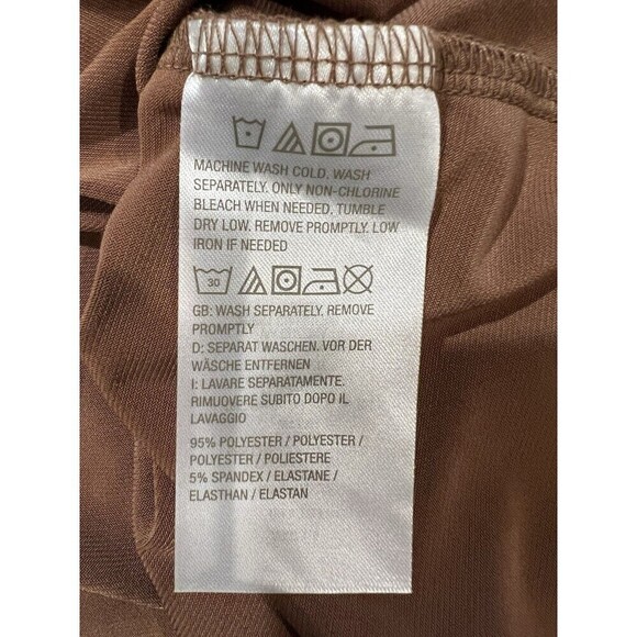 Susan Graver Brown Modern Essentials Liquid Knit Cowl Neck Top QVC Size XS - Picture 7 of 7